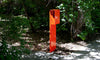 LIXHT VM-002 mailbox and VM-003 mailbox post in orange, made in Canada, accessories for secure mail delivery.