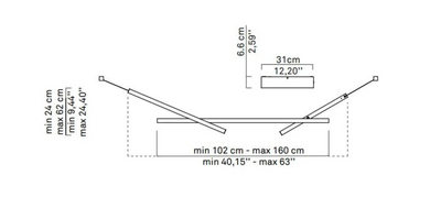 Luceplan Across pendant lamp lighting fixture with sleek, modern design hanging from ceiling in a contemporary interior