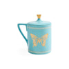 Jonathan Adler Mariposa Mug featuring colorful butterfly design on white ceramic for stylish coffee or tea enjoyment.