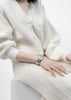 Ribbed Clasp Bangle - Silver Plated by Skultuna