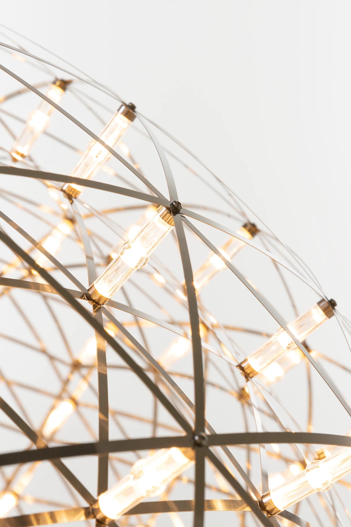 Modern Raimond II Moooi lighting fixture with sleek, curved glass design, hanging from a ceiling mount in a stylish interior setting.