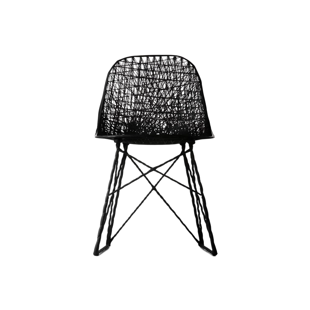Modern Carbon Chair by Moooi featuring sleek black seating and minimalist design for stylish interior decor.