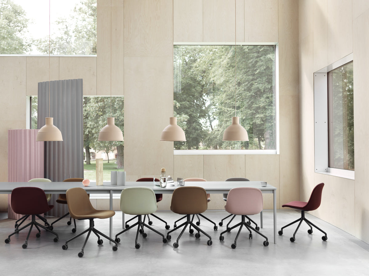 Fiber Side Chair Swivel Base w. Casters – Upholstered Shell by Muuto