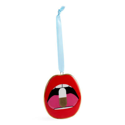 Lips Full Dose Ornament by Jonathan Adler