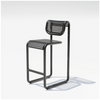 Black Bend Goods outdoor tube barstool with sleek metal frame and modern seating design for outdoor patio or bar area.
