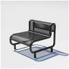 Outdoor Tube Lounge by Bend Goods, black seating with a curved tubular design, perfect for outdoor relaxation and stylish lounging.
