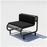 Black outdoor tube lounge seating by Bend Goods with black padded cushion for comfortable outdoor relaxation.