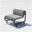 Outdoor Tube Lounge by Bend Goods in black with green cushion, stylish outdoor seating with tubular metal frame and comfortable padding.