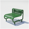 Green outdoor tube lounge seating by Bend Goods, modern and stylish outdoor furniture for relaxing outdoor spaces.