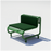 Green outdoor tube lounge seat by Bend Goods with a matching green cushion, designed for comfortable outdoor seating.