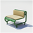 Green outdoor tube lounge by Bend Goods featuring tan padded cushion, ideal for comfortable outdoor seating.