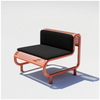 Black outdoor tube lounge by Bend Goods, modern seating with a sleek, cylindrical design for outdoor relaxation.
