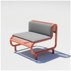 Outdoor Tube Lounge by Bend Goods, green cushioned outdoor seating with tubular metal frame, perfect for patio relaxation.