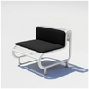 Black outdoor tube lounge seat by Bend Goods, modern seating with a sleek cylindrical design for outdoor relaxation.