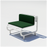 Outdoor Tube Lounge by Bend Goods featuring a white seating frame with green cushions for stylish outdoor relaxation.