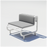Outdoor Tube Lounge by Bend Goods, green outdoor seating with a modern tubular design on a patio setting.