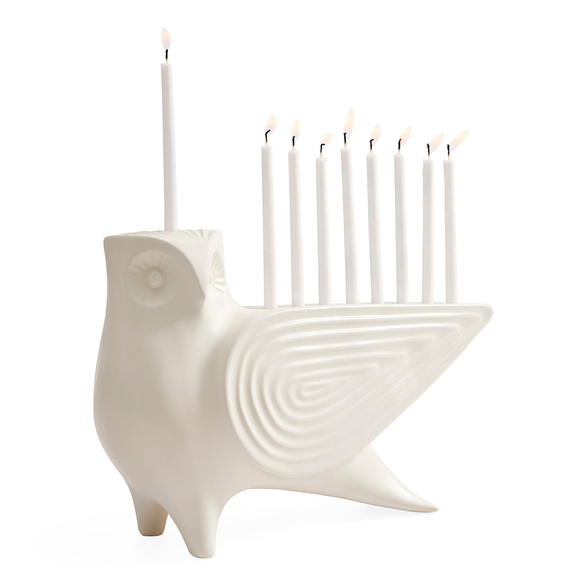 Jonathan Adler Menagerie Owl Menorah, decorative accessories featuring a charming owl design for festive lighting.