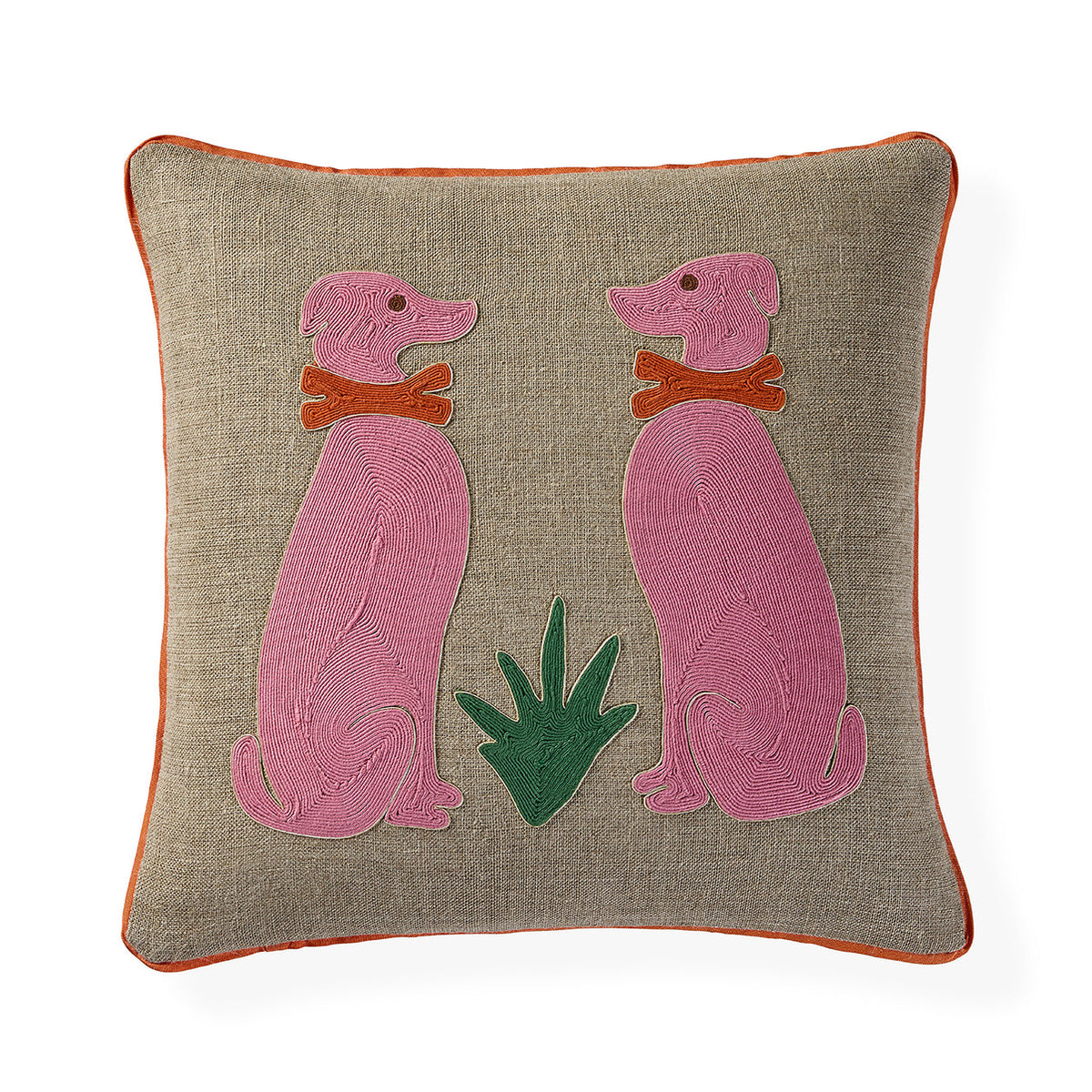 Jonathan Adler Playa Greyhounds pillow, stylish accessories with a greyhound print, perfect for modern home decor.