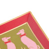 Jonathan Adler Playa Greyhounds square tray with greyhound pattern, stylish accessory for home decor and organization.