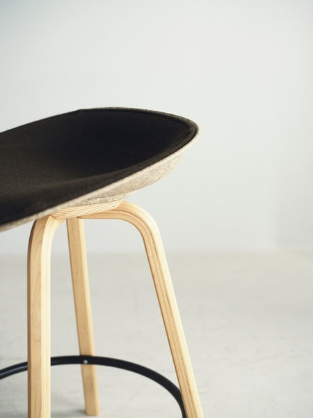 Mat Barstool 65 Front Upholstery Wood by Normann Copenhagen