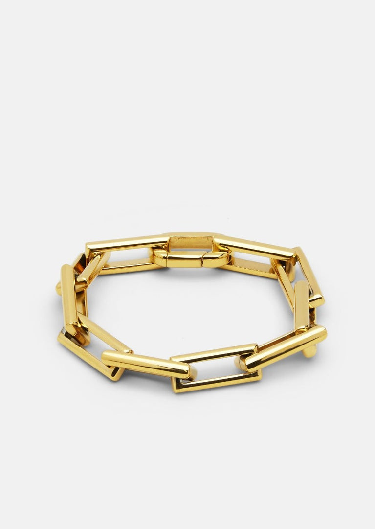 Gold plated Relier Petit bracelet by Skultuna, showcasing a delicate and stylish accessory with a sleek design.