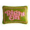 Right On Needlepoint Pillow by Jonathan Adler