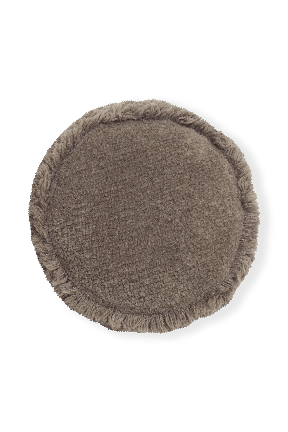 Round brown Jam Floor Cushion by Lorena Canals, soft fabric accessory for comfortable seating and stylish decor.