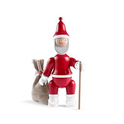 Kay Bojesen Christmas Santa Claus accessory, red and white, 7.7 inches tall, crafted with detailed wooden design.