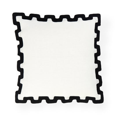 Santorini Black Border Pillow by Jonathan Adler