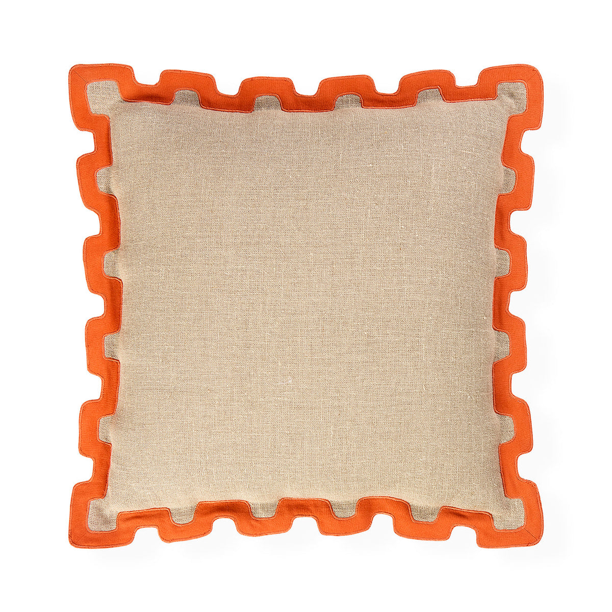 Jonathan Adler Santorini Orange Border Pillow, decorative accessories with vibrant orange border and stylish design.