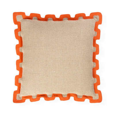 Santorini Orange Border Pillow by Jonathan Adler