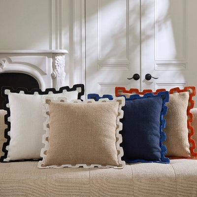 Santorini Black Border Pillow by Jonathan Adler