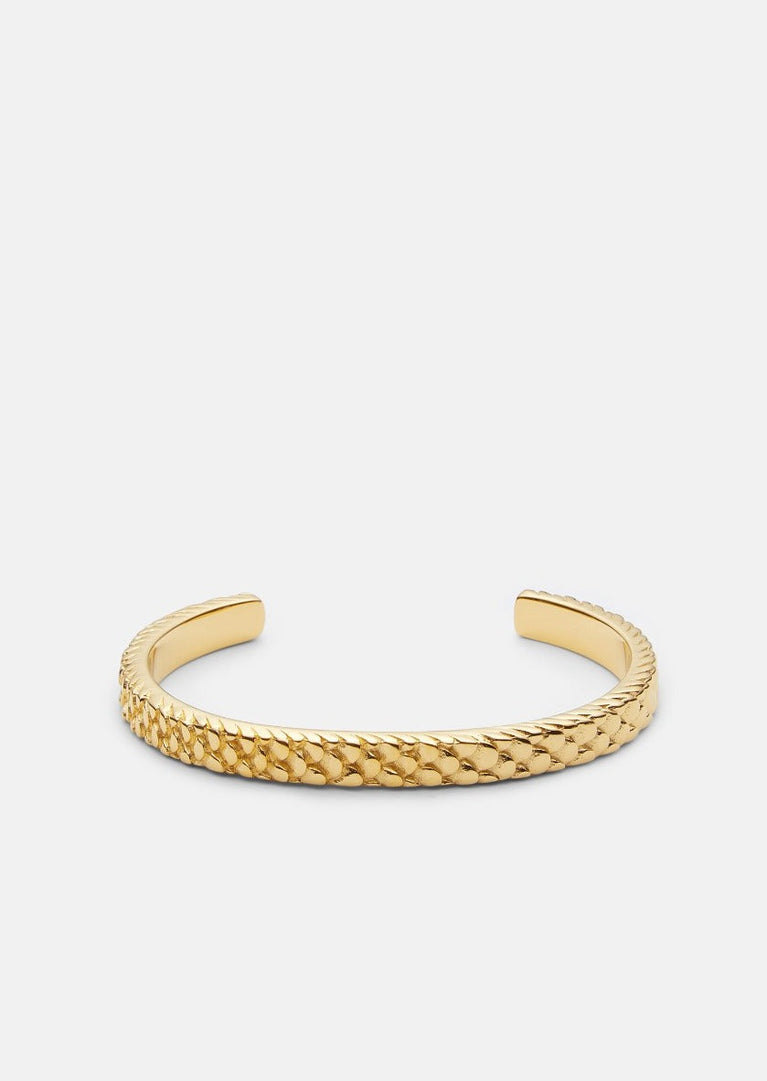 Gold plated Scale Cuff by Skultuna, a stylish accessories piece featuring a sleek, modern design with a smooth, polished finish.