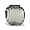 Holmegaard Primula Oval Vase in smoky glass, 6.9 inches tall, with a smooth oval shape and elegant design.
