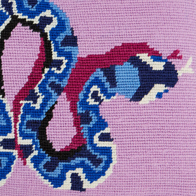 Snake Needlepoint Pillow by Jonathan Adler