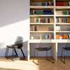 Stacking Lucy seating by Bend Goods, modern metal stacking chairs with a sleek, minimalist design in a natural finish.