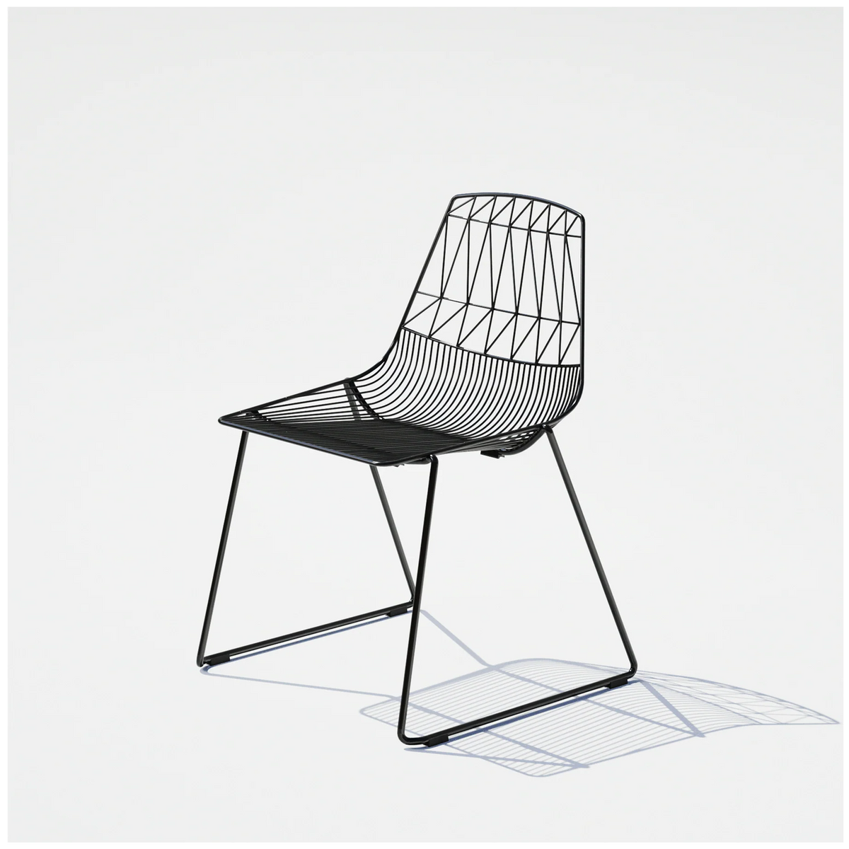 Black Stacking Lucy seating by Bend Goods, modern and stylish stackable chair with sleek design and durable construction.