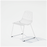 Stacked white Lucy seating by Bend Goods, modern stacked chairs with sleek design and metal frames.