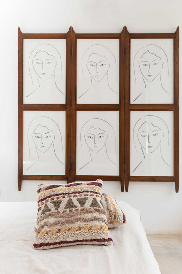 Square throw pillow from Lorena Canals' Sistan collection featuring a soft, patterned fabric perfect for home accessories.