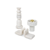 White Stone Bookends by Tom Dixon, stylish accessory featuring smooth stone design for holding books upright.