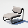 Black Tube Lounge Chair by Bend Goods, modern seating with tubular metal frame and cushioned seat for stylish comfort.