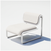 Bend Goods Tube Lounge Chair in white with a modern, tubular metal frame, designed for stylish seating.