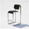Chrome Tube Barstool by Bend Goods featuring a sleek design and black leather seat for modern seating comfort.