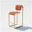 Tan Tube Barstool by Bend Goods with a sleek, modern design and vegan leather seat for stylish seating.