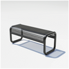 Black Tube Bench by Bend Goods, modern seating with sleek metal tubing design, ideal for contemporary interiors.