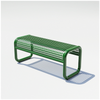 Green Tube Bench by Bend Goods, modern seating with a tubular metal design, suitable for indoor or outdoor use.