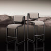 Black Tube Counter Stool by Bend Goods with sleek metal frame and modern design, perfect for kitchen or bar seating.