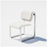Cream boucle Tube Chair by Bend Goods, modern seating with rounded tubular metal frame and plush fabric upholstery.