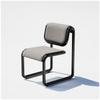 Grey boucle Tube Chair by Bend Goods featuring sleek seating with a modern tubular metal frame.