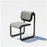 Grey boucle Tube Chair by Bend Goods featuring sleek seating with a modern tubular metal frame.